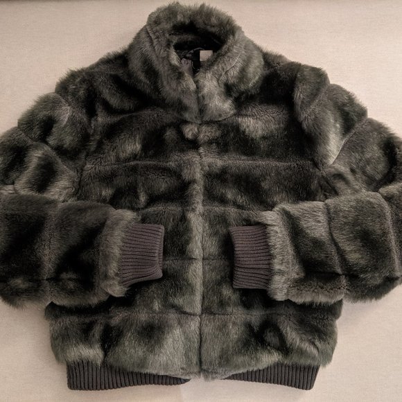 H&M Faux Fur Jacket SZ S - Picture 3 of 6